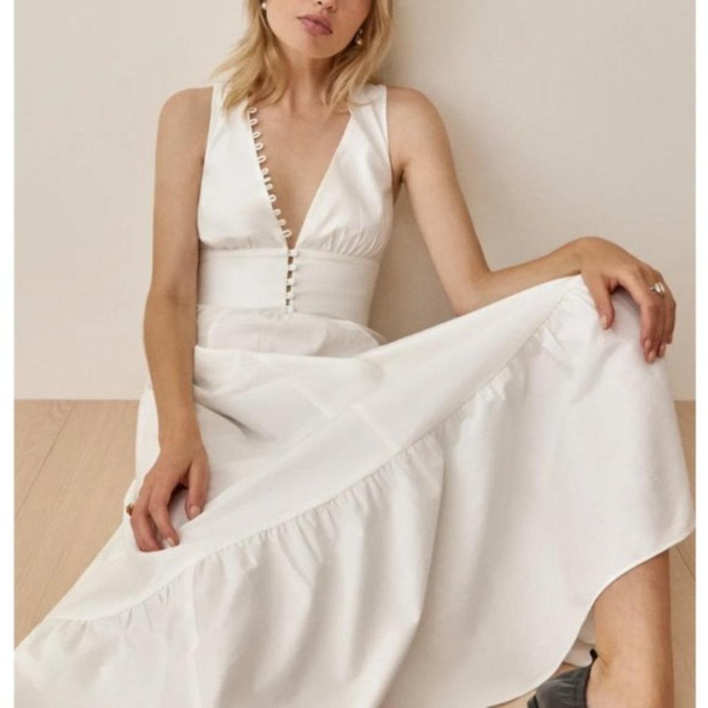 Reformation White Midi Dress